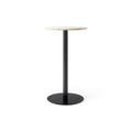 Audo Copenhagen Harbour Column Table, Rectangular Counter Height in Round Base and Off White Marble, packshot on white