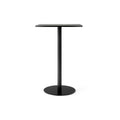 Audo Copenhagen Harbour Column Table, Rectangular Bar Height in Round Base and Charcoal Linoleum, packshot on white