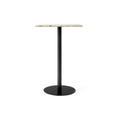 Audo Copenhagen Harbour Column Table, Rectangular Bar Height in Round Base and Off White Marble, packshot on white