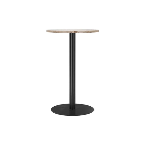 Audo Copenhagen Harbour Column Table, Round, Counter Height 32", Round Base in Sand Stone, packshot on white