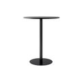 Audo Copenhagen Harbour Column Table, Round, Counter Height 32", Round Base in Charcoal Linoleum, packshot on white