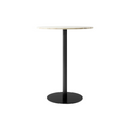 Audo Copenhagen Harbour Column Table, Round, Counter Height 32", Round Base in Off White Marble, packshot on white