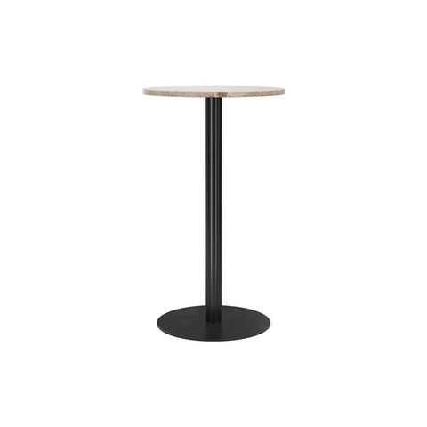 Audo Copenhagen Harbour Column Table, Round, Bar Height 24", Round Base in Sand Stone, packshot on white