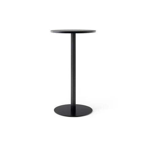 Audo Copenhagen Harbour Column Table, Round, Bar Height 24", Round Base in Charcoal Linoleum, packshot on white