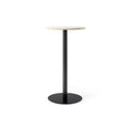 Audo Copenhagen Harbour Column Table, Round, Bar Height 24", Round Base in Off White Marble, packshot on white