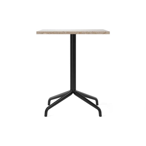 Audo Copenhagen Harbour Column Table, Rectangular Dining Height in Star Base and Sand Stone, packshot on white