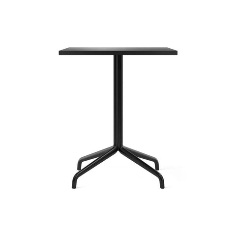 Audo Copenhagen Harbour Column Table, Rectangular Dining Height in Star Base and Charcoal Linoleum, packshot on white
