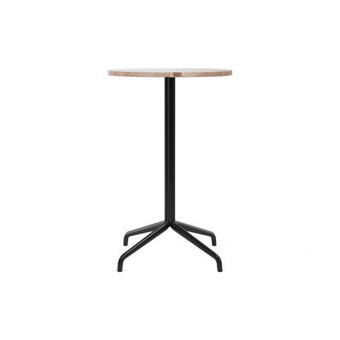 Audo Copenhagen Harbour Column Table, Round, Counter Height 24", Star Base in Sand Stone, packshot on white
