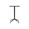 Audo Copenhagen Harbour Column Table, Round, Counter Height 24", Star Base in Charcoal Linoleum, packshot on white