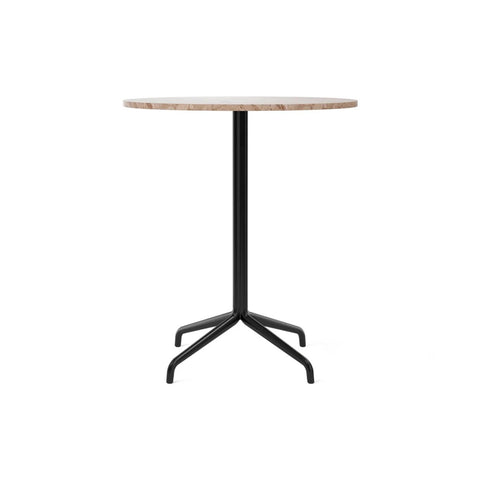 Audo Copenhagen Harbour Column Table, Round, Counter Height 32", Star Base in Sand Stone, packshot on white