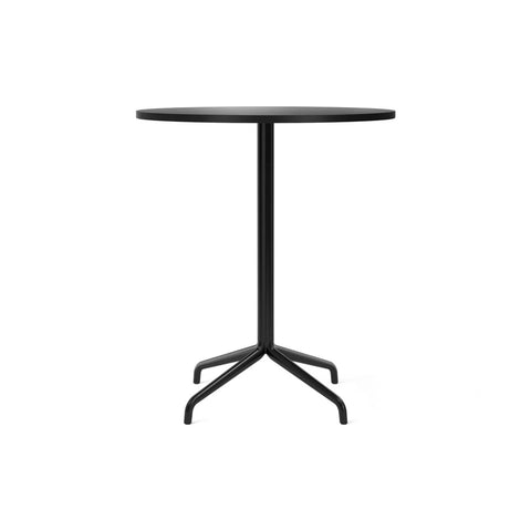 Audo Copenhagen Harbour Column Table, Round, Counter Height 32", Star Base in Charcoal Linoleum, packshot on white