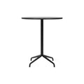 Audo Copenhagen Harbour Column Table, Round, Counter Height 32", Star Base in Black Stained Oak Veneer, packshot on white