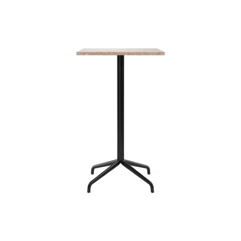 Audo Copenhagen Harbour Column Table, Rectangular Bar Height in Star Base and Sand Stone, packshot on white