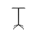 Audo Copenhagen Harbour Column Table, Rectangular Bar Height in Star Base and Charcoal Linoleum, packshot on white