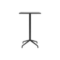 Audo Copenhagen Harbour Column Table, Rectangular Bar Height in Star Base and Black Stained Oak Veneer, packshot on white