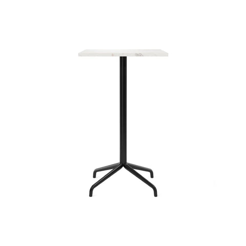 Audo Copenhagen Harbour Column Table, Rectangular Bar Height in Star Base and Off White Marble, packshot on white