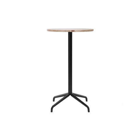 Audo Copenhagen Harbour Column Table, Round, Bar Height 24", Star Base in Sand Stone, packshot on white