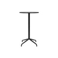 Audo Copenhagen Harbour Column Table, Round, Bar Height 24", Star Base in Black Stained Oak Veneer, packshot on white
