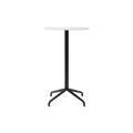 Audo Copenhagen Harbour Column Table, Round, Bar Height 24", Star Base in Off White Marble, packshot on white