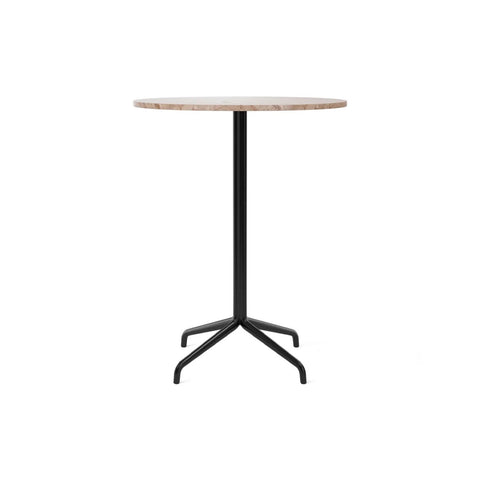 Audo Copenhagen Harbour Column Table, Round, Bar Height 32", Star Base in Sand Stone, packshot on white