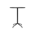 Audo Copenhagen Harbour Column Table, Round, Bar Height 32", Star Base in Charcoal Linoleum, packshot on white