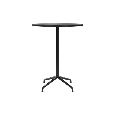 Audo Copenhagen Harbour Column Table, Round, Bar Height 32", Star Base in Charcoal Linoleum, packshot on white