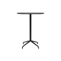 Audo Copenhagen Harbour Column Table, Round, Bar Height 32", Star Base in Black Stained Oak Veneer, packshot on white