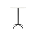Audo Copenhagen Harbour Column Table, Round, Bar Height 32", Star Base in Off White Marble, packshot on white