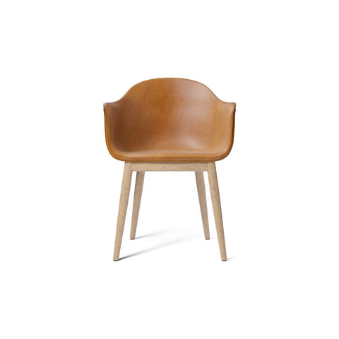 Audo Copenhagen Harbour Arm Chair, Dining Height, Upholstered in Natural Oak with Aida 0250, packshot on white