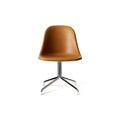 Audo Copenhagen Harbour Side Chair, Dining Height, Upholstered in Polished Aluminum Star Base with Swivel with Aida 0250, packshot on white