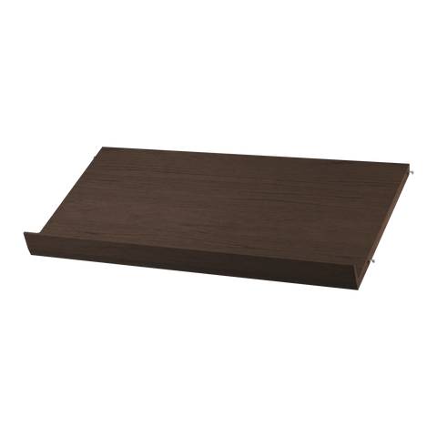 Magazine Shelf in dark oak, 30.7"W x 11.8"D – String™ modular shelving system