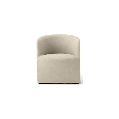 Audo Copenhagen Tearoom Chair, With Loose Cover, Club Chair in Logan Jasmine, packshot on white