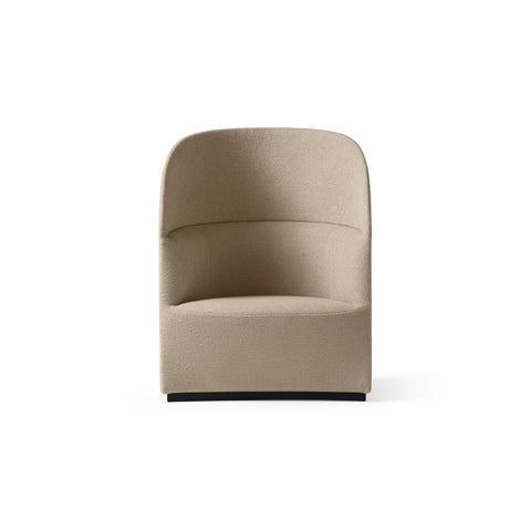 Audo Copenhagen Tearoom Lounge Chair, High Back, US Power Outlet in Audo Bouclé 02, packshot on white