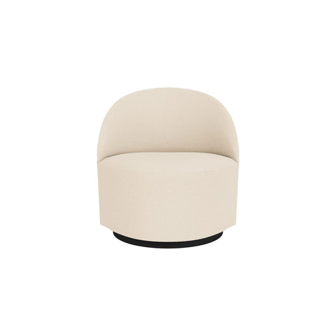 Audo Copenhagen Tearoom Swivel Chair, With Return, Lounge Chair in Logan Jasmine, packshot on white