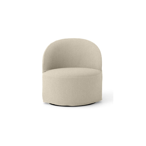 Audo Copenhagen Tearoom Swivel Chair, With Loose Cover, Lounge Chair in Logan Jasmine, packshot on white