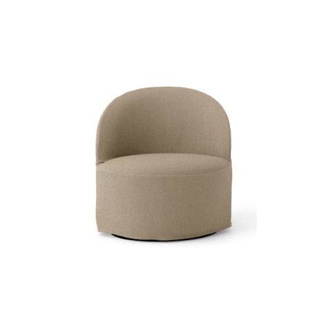 Audo Copenhagen Tearoom Swivel Chair, With Loose Cover, Lounge Chair in Logan Sand, packshot on white