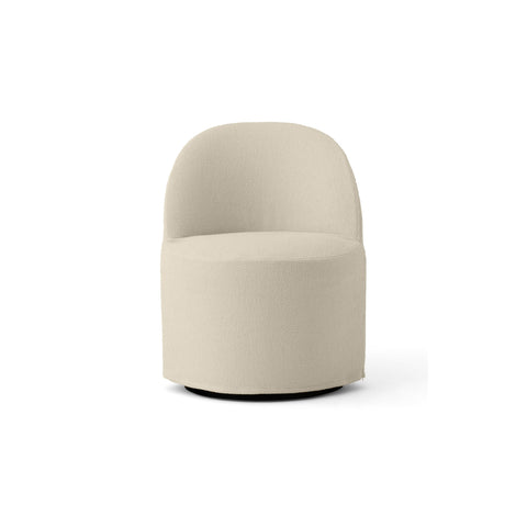 Audo Copenhagen Tearoom Swivel Chair, With Loose Cover, Club Chair in Logan Jasmine, packshot on white