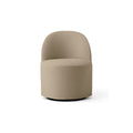 Audo Copenhagen Tearoom Swivel Chair, With Loose Cover, Club Chair in Logan Sand, packshot on white