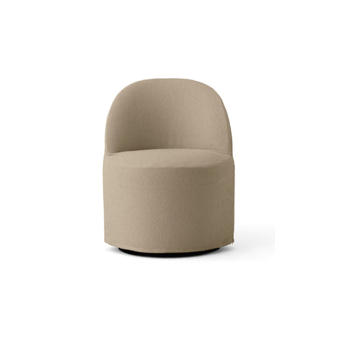 Audo Copenhagen Tearoom Swivel Chair, With Loose Cover, Club Chair in Logan Sand, packshot on white