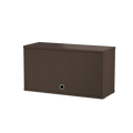 String® System cabinet with flip door in dark oak, 22.8 x 11.8 inches, modern storage for String® shelving