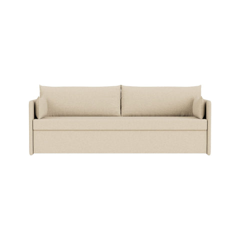Audo Copenhagen Offset Sofa Bed 3-Seater in Logan Sand, packshot on white