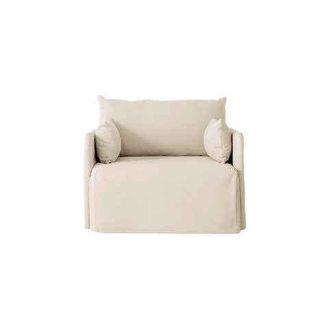 Audo Copenhagen Loose Cover for Offset Sofa 1-Seater in Logan Jasmine, packshot on white
