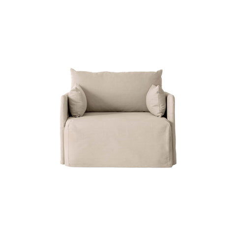 Audo Copenhagen Loose Cover for Offset Sofa 1-Seater in Logan Sand, packshot on white