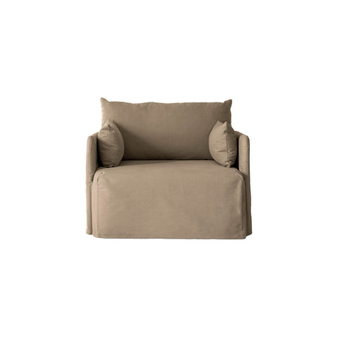 Audo Copenhagen Loose Cover for Offset Sofa 1-Seater in Logan Flint, packshot on white