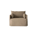 Audo Copenhagen Offset Sofa, With Loose Cover 1-Seater in Logan Flint, packshot on white