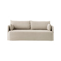 Audo Copenhagen Offset Sofa, With Loose Cover 2-Seater in Logan Sand, packshot on white