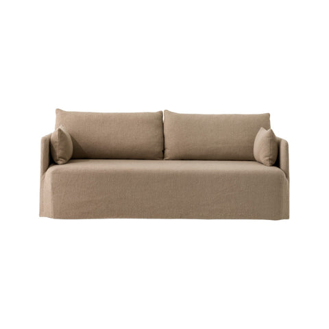 Audo Copenhagen Offset Sofa, With Loose Cover 2-Seater in Logan Flint, packshot on white
