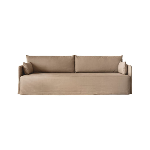 Audo Copenhagen Offset Sofa, With Loose Cover 3-Seater in Logan Flint, packshot on white