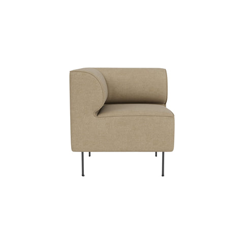 Audo Copenhagen Eave Dining Sofa, Corner, 30", Left Corner in Audo Bouclé 02, packshot on white