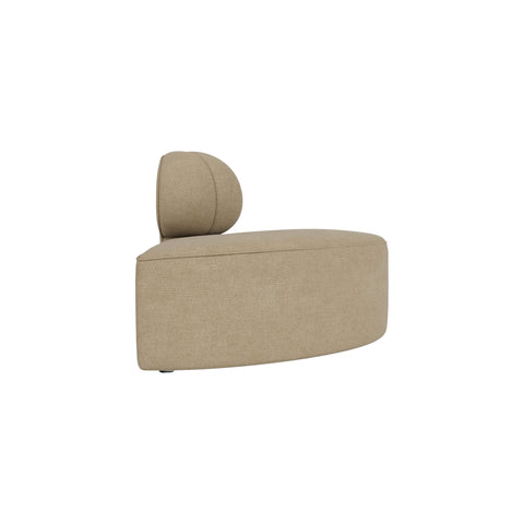 Audo Copenhagen Eave Seamline Modular Sofa, Rounded Modules, 34" Depth, Convex Right Corner in Logan Flint, packshot on white